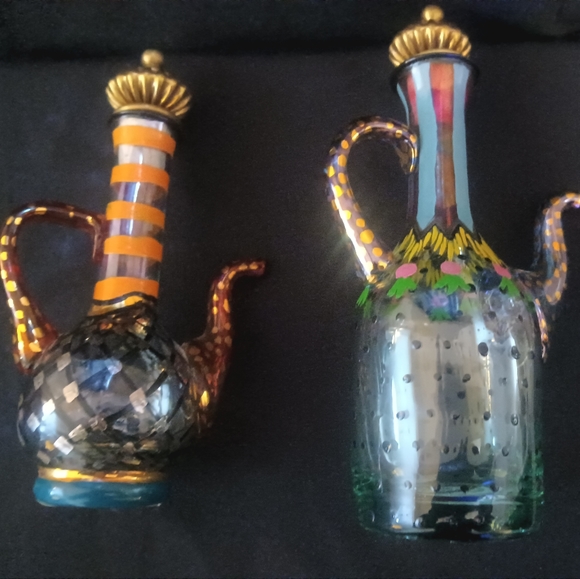 MacKenzie-Childs Other - Mackenzie -Childs Cruet set GLASS HANDPAINTED W/ MULTI COLOR GORGEOUS!!
